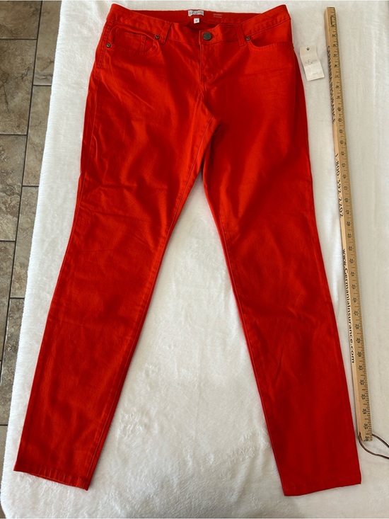 S & Co Denim - Bright Redish Orange Women's Skinny Jeans - Stretch Fit